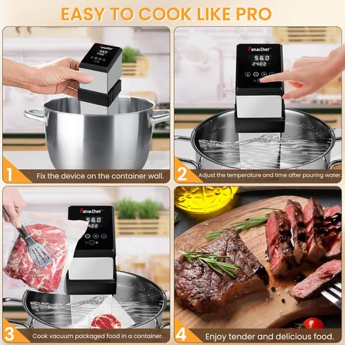 Miniatura 4 de Máquina comercial Sous Vide de 1600 W, cocina de circulación de agua de 360°, circulador de inmersión de calentamiento rápido ultra silencioso de 15