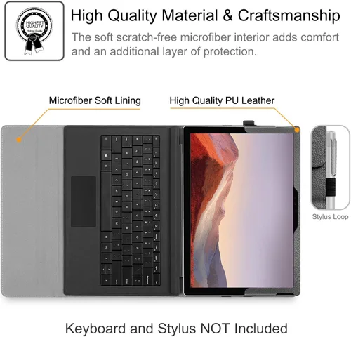 Miniatura 9 de Funda Fintie para Microsoft Surface Pro 7 Plus, Surface Pro 7/6/5/4/3 de 12,3 pulgadas - Cubierta de negocios tipo portafolio con bolsillo, Negro