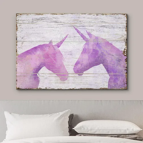 Miniatura 3 de Hermoso lienzo de paisaje, decoración de pared, arte moderno, juegos para el hogar Unicornio (rosa)