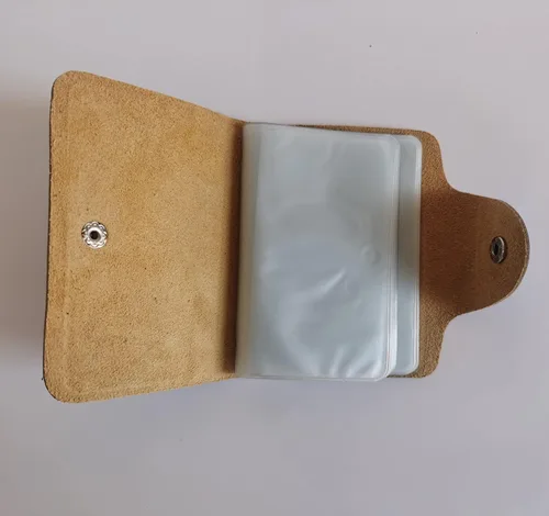 Miniatura 4 de YaJaMa Cartera para tarjetas de crédito, pequeña, de piel auténtica, 26 ranuras, para tarjetas, organizador para mujeres y hombres, Naranja, Cartera