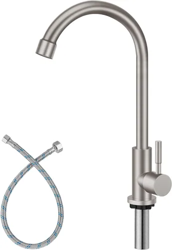 Miniatura 9 de Aolemi Agua fría solo grifo de cocina grifo negro 304 fregadero de acero inoxidable grifo de arco alto