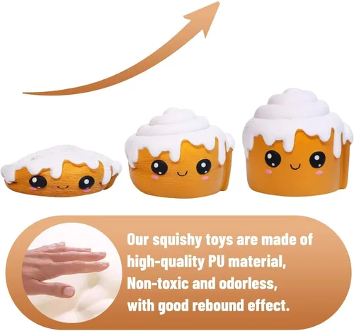 Miniatura 2 de Anboor 4 piezas Squishies Hot Dog Cake Pan Donut Kawaii perfumado suave levantamiento lento exprimir alivio del estrés niños juguete Navidad