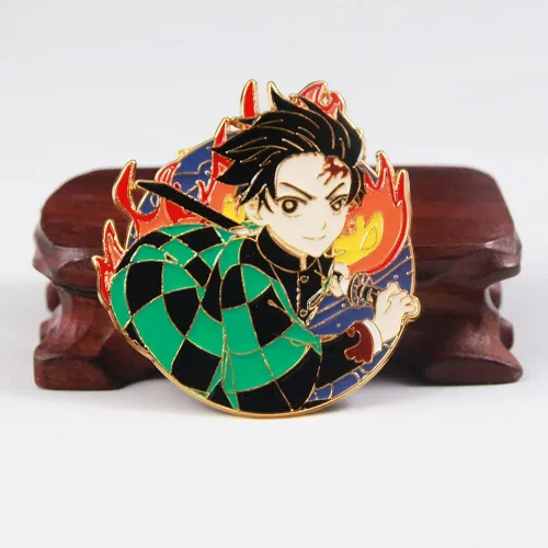 Miniatura 2 de Kimetsu No Yaiba Tanjiro - Broches de personajes de anime Nezuko Rengoku, regalos de cosplay para niños, niñas, adolescentes, mujeres y hombres