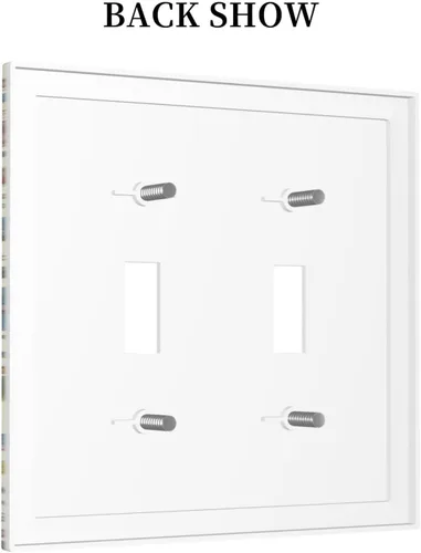 Miniatura 415 de Placa Decorativa de Pared de Granja Rústica con Cuerno de Madera para Puerta de Granero 1 Banda Duplex Cubiertas de Toma Eléctrica Soltera