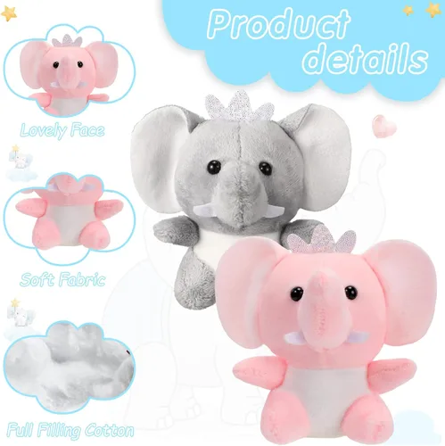 Miniatura 3 de Wettarn 24 piezas de mini animales de peluche, pequeños y lindos juguetes de peluche para mujeres, regalos de fiesta de cumpleaños, 3.1 pulgadas Gris
