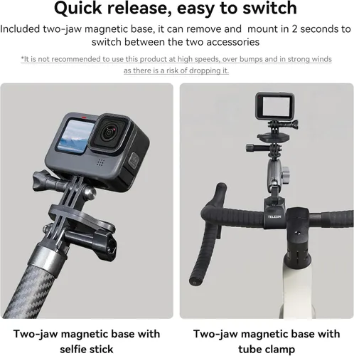 Miniatura 3 de TELESIN Soporte magnético en el pecho con soporte para correa para el cuello + base magnética de liberación rápida para GoPro 12 11 10 Insta360 X3