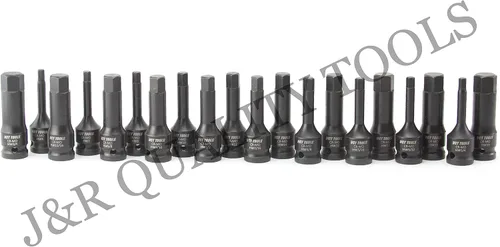 Miniatura 3 de VCT Juego de destornilladores hexagonales Drive Master Impact de 1/2 pulgada, 20 piezas, SAE/métrico, 1/4" - 3/4", 0.236 in - 0.748 in, acero Cr-Mo