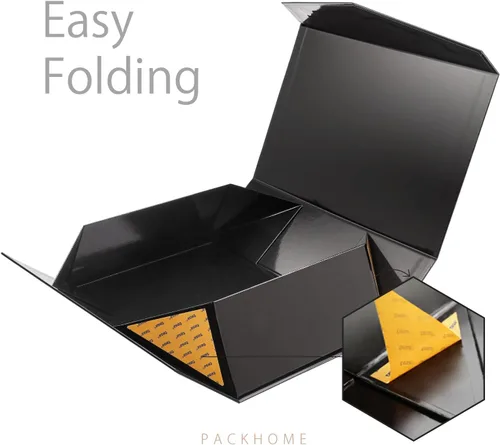 Miniatura 5 de PACKHOME Caja de regalo grande con tapa de 13.5 x 9 x 4.1 pulgadas, resistente caja de regalo plegable con cierre magnético