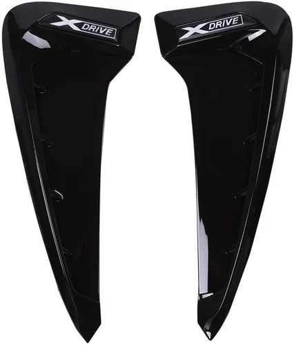 YIWANG Carrocería de coche Fender Side Ventilaciones Laterales Rejilla Orificio 2 piezas para BMW Xdrive Logo Emblem X5 F15 X5M F85 2014-2019 (negro)