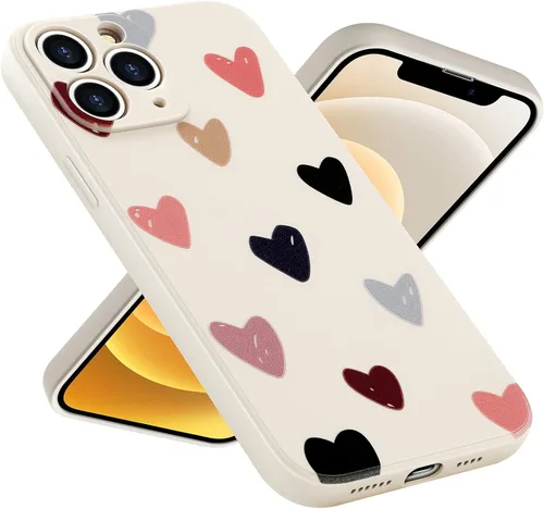 Miniatura 10 de Funda protectora para iPhone 12 para mujeres y niñas, diseño lindo de silicona suave, protección de cámara con forma de corazón, para iPhone 12