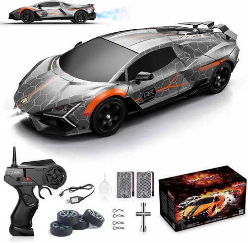 Miniatura 14 de Auto de control remoto Desdoni - Auto de control remoto RC Drift 1:16 Escala 4WD 18KM/H Vehículo modelo de alta velocidad 2.4GHz con luces LED