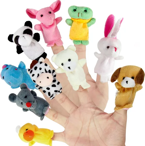 Miniatura 7 de Marionetas de dedo Sealive para niños de 1 a 3 años, marionetas de dedo de animales, juguetes de animales de peluche suaves para contar historias