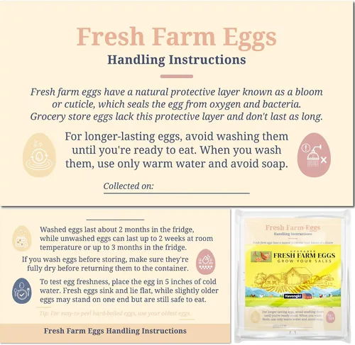 Paquete de 100 etiquetas para tarjetas de accesorios de cuidado de huevos frescos de granja de alta calidad, 4, 6, 12, 15, 18, 30, 48, 50 unidades,