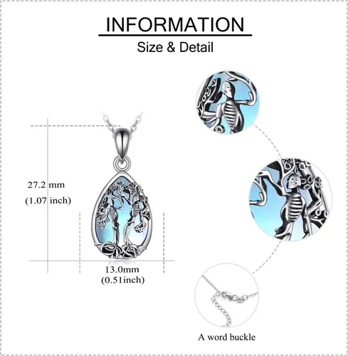 Miniatura 72 de ONEFINITY Collar de plata de ley 925 con diseño de árbol de la vida con colgante de nudo celta de concha de abulón para mujer