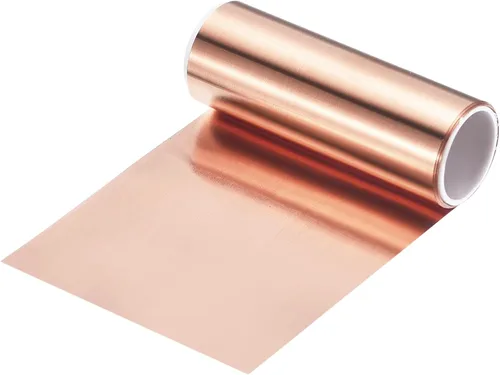 Miniatura 60 de uxcell Rollo de lámina de cobre de 78.740 in x 0.394 in x 0.001 in, 99.9% de tira de cobre puro de cobre intermitente placa de lámina de metal
