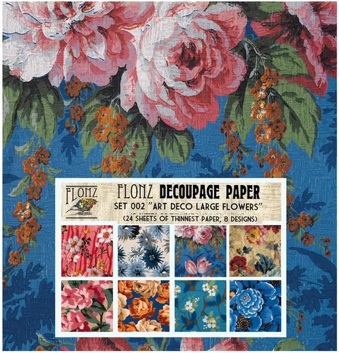 Miniatura 29 de Decoupage - Paquete de papel (24 hojas de 6 x 6 pulgadas), patrón de flores de neón FLONZ, papel de estilo vintage para decoupage, manualidades