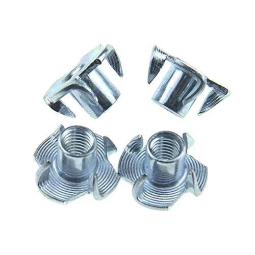Miniatura 7 de Tuerca en T M4 X 0.295 in 4 puntas T Tuercas ciegas Tuercas roscadas Inserto Limpio Hilos Limpios Sin Oxido Acero al Carbono Chapado en Zinc