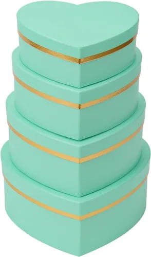 Miniatura 14 de Oairse Cajas de regalo en forma de corazón para flores, cajas de regalo anidadas con tapas, cajas en forma de corazón para arreglos de flores, juego