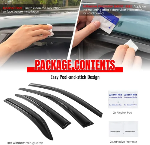 Miniatura 6 de IKON MOTORSPORTS - Viseras de ventana compatibles con Toyota Camry 2007-2011, deflectores de viento Aero JDM ahumados, 2008 2009 2010