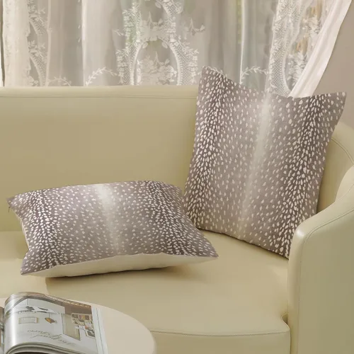 Miniatura 7 de Fundas de Almohada con Estampado de Antílope 16x16 Pulgadas Paquete de 2, Fundas de Almohada Decorativas con Estampado de Piel de Animal Marrón