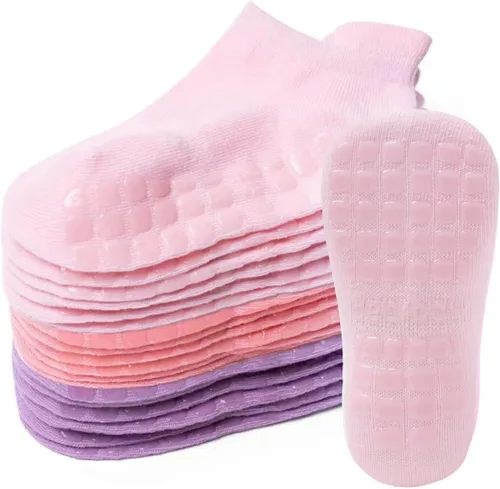 Miniatura 20 de Calcetines tobilleros antideslizantes para bebés con agarraderas para caminar de 0 meses a 7 años