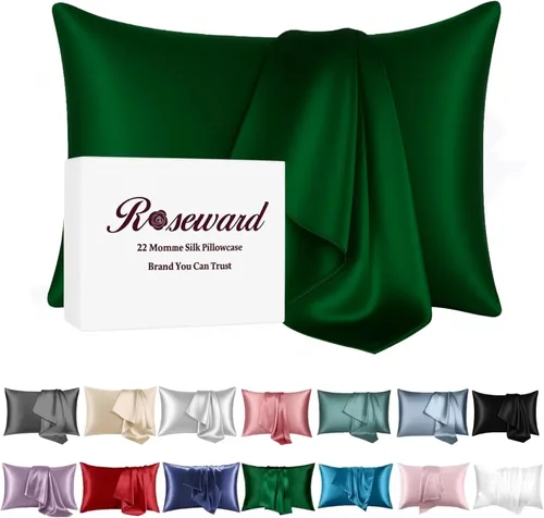 Miniatura 18 de Funda de almohada de seda morada para cabello y piel fabricada en EE. UU., fundas de almohada de seda pura de 22 mommes Queen con cremallera, grado