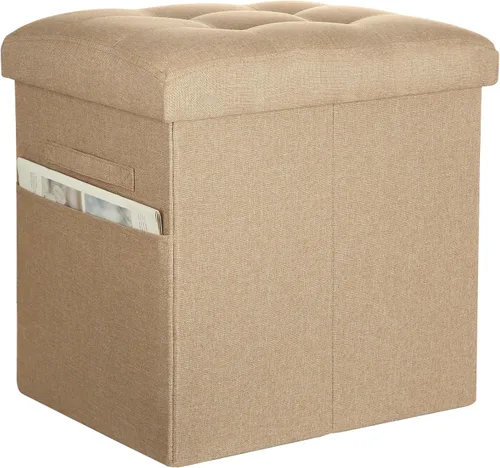 Miniatura 13 de BelugaHelper Otomana con almacenamiento, reposapiés otomano de almacenamiento pequeño con asiento acolchado de espuma más gruesa. Taburete plegable