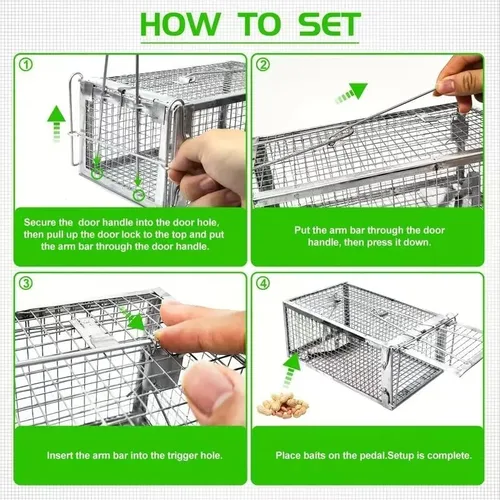 Miniatura 3 de 1 trampa humana para ratas, trampa para roedores de ardilla para interiores y exteriores, para animales pequeños – ratones de ratón, hámsters, jaula