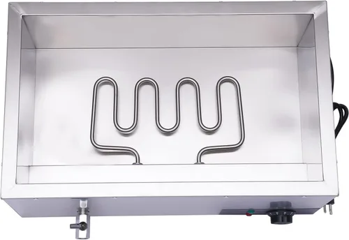 Miniatura 4 de Calentador eléctrico comercial de alimentos de 16.8 cuartos de galón, 600 W, mesa de vapor de 4 bandejas, encimera de buffet Bain Marie de acero