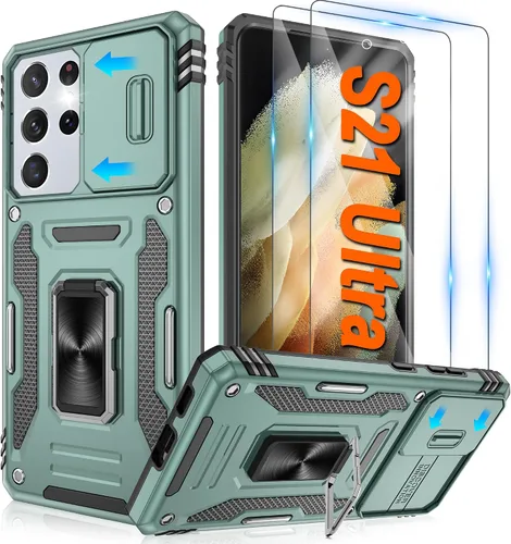 Miniatura 87 de Atump Funda para Motorola Moto G Play 2024 (4G) con [paquete de 2] protector de pantalla HD y cubierta para cámara deslizante, soporte de anillo