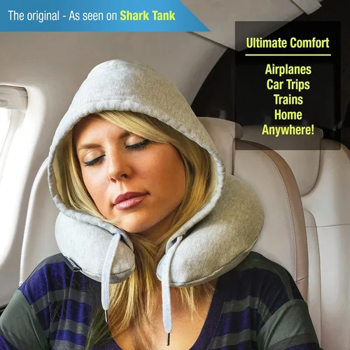 Miniatura 3 de Almohada de viaje negra - Destacada en Shark Tank Diseño patentado para máxima comodidad