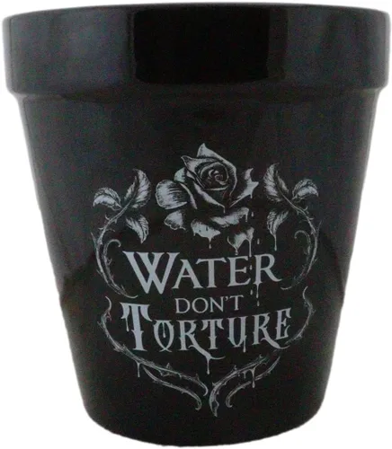 Miniatura 9 de Ebros Gift Wicca Brujería Gótica Magia Maceta de Cerámica Negra, Contenedor Floral Alquímico Oculto, Jardinera para Alquimista, Florero, Pulgar