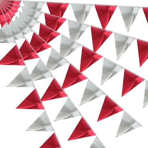 Miniatura 6 de Banderín de camuflaje de 49 pies, banderas triangulares de camuflaje del ejército para decoraciones de fiesta de cumpleaños