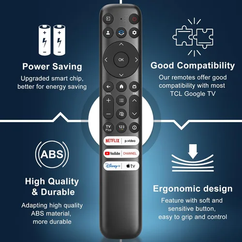Miniatura 7 de Solo para TCL-Google-TV, reemplazo de control remoto, RC813 compatible con TCL QM8/QM7/Q7/Q6/Q5/S5/S4/S3 4K UHD HDR LED QLED QD-Mini LED Full-HD