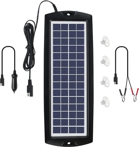 Miniatura 10 de Sunway Solar Cargador de Batería de Goteo y Mantenedor para Automóvil Panel Solar de 12V Cargador de Batería con Enchufe para Encendedor
