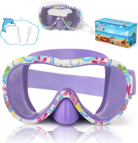 Miniatura 22 de iGym Gafas de natación para niños, máscara de buceo, máscara de buceo, gafas de natación con cubierta de nariz y correas elásticas cubierta y bolsa