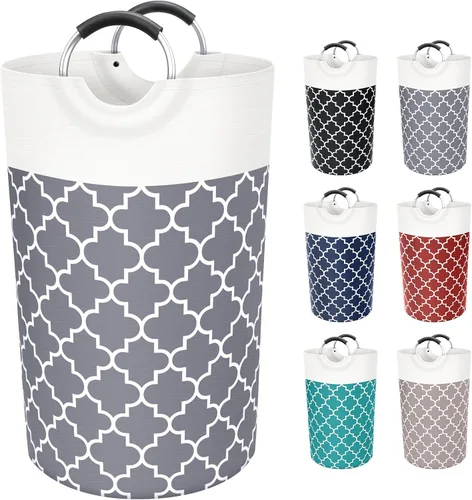 Miniatura 15 de Fabspace - Cesta de lavandería grande con bolsa de lavandería plegable, cesta de ropa con asas altas impermeables para viajes, baño, elementos Gris