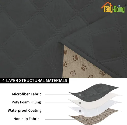 Miniatura 4 de Easy-Going Fundas de Cojines de Sofá Impermeables, Fundas Antideslizantes a Prueba de Fugas para Asientos de Sofá, Protector de Muebles Acolchado