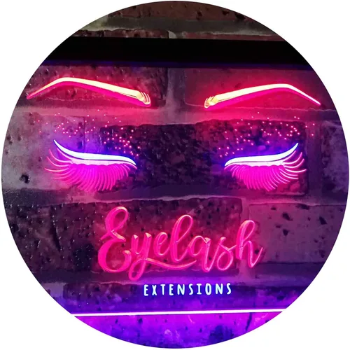 ADVPRO Extensión de Pestañas Salón de Belleza Decoración Interior Dual Color LED Neon Sign Azul y Rojo 12 "x 8.5" st6s32-i1089-br