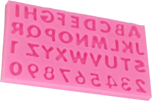 Miniatura 4 de Molde de silicona reutilizable de grado alimenticio con forma de letra, antiadherente, decoración de tartas de chocolate, chicle de caramelo