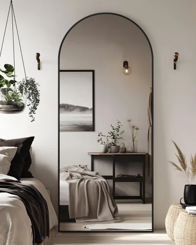 Miniatura 32 de Antok Espejo de Cuerpo Entero, Espejo de Piso de 58"x18" con Soporte, Espejos Montados Colgantes para Dormitorio, Sala de Estar, Vestidor, Comedor