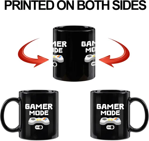 Miniatura 6 de YHRJWN Regalos de juegos para hombres, taza de café Gamer Mode ON para los amantes de los juegos, idea de regalos para jugadores para Navidad