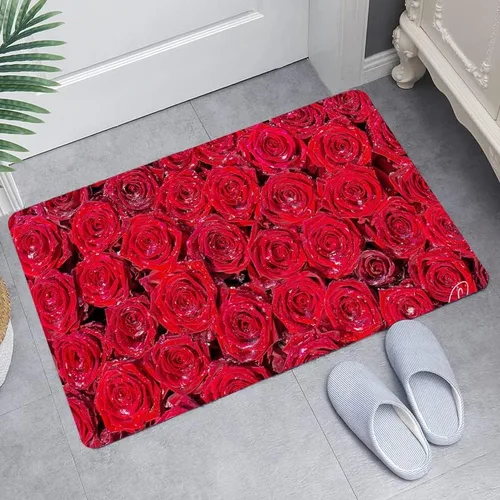 Miniatura 6 de LYFANS Alfombras de baño de espuma de esponja absorbente suave para baño y cocina (30 x 18 pulgadas), tapete de franela antideslizante brillante