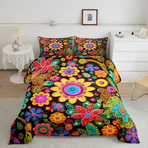 Miniatura 26 de Feelyou Southwest Native Juego de Ropa de Cama para Niños y Niñas Juego de Edredón Geométrico del Suroeste Tamaño Twin Edredón Tribal Decoración