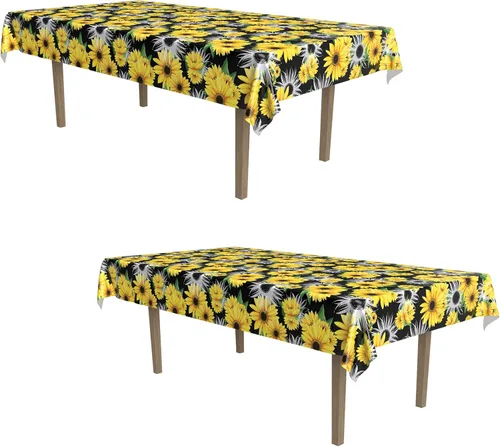 Miniatura 26 de Beistle Mantel de casa embrujada, 54 x 108 pulgadas, 2 piezas, mantel de plástico, mantel rectangular, mantel de Halloween, mantel de vacaciones