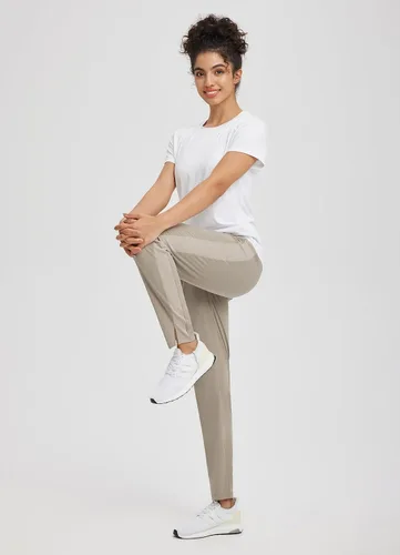 Miniatura 6 de BALEAF Pantalones de golf para mujer, pantalones de tobillo elásticos de cintura alta con bolsillos con cremallera, trabajo, atletismo, viajes