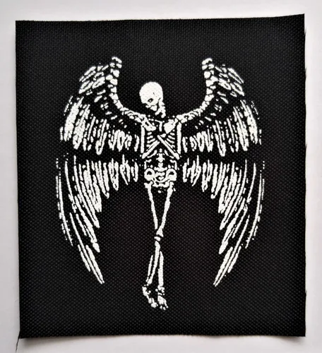 Parche de esqueleto alado - Pentagrama Demoníaco Demonio Demonio Demonio Cabra Malvada Mendes Cráneo Cabeza de Cabra Gótico Metal Oculto Punk