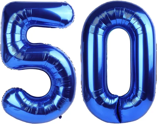 Miniatura 61 de Globos de números de 5 globos de 40 pulgadas, decoraciones de cumpleaños azules para niños y niñas, globos de números azul marino grandes