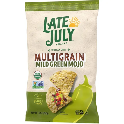 Miniatura 8 de LATE JULY Snacks - Chips de tortilla orgánica de mojo verde suave, 7.5 onzas (paquete de 12)