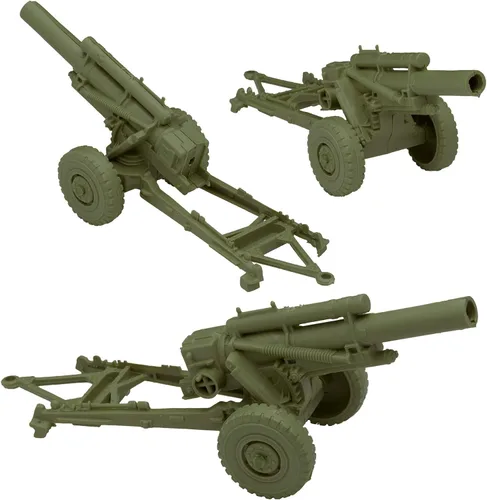 Miniatura 2 de BMC Classic Marx US obuses - azul 3pc plástico ejército hombres artillería de campo